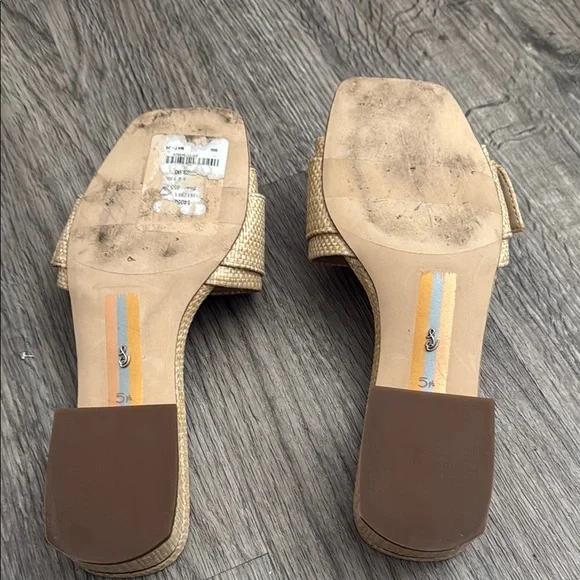 Sam Edelman Tan Slide Sandals with Woven Strap - Picture 4 of 6